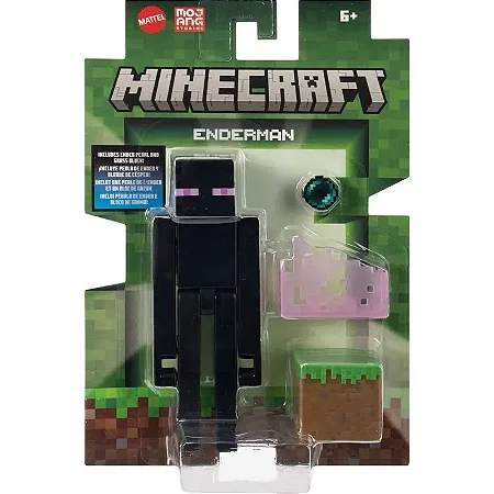 Boneco Minecraft Enderman e Acessório 10cm - Gtp08 - Mattel