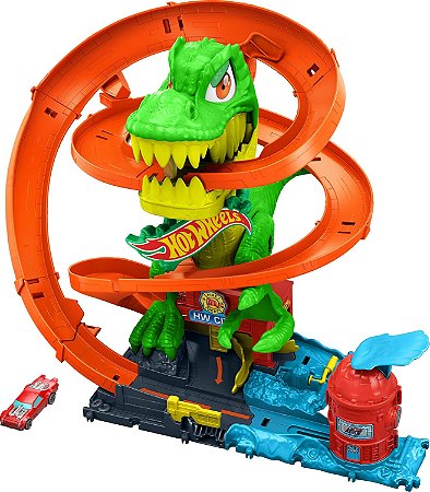 Hot Wheels City Pista T-Rex x Quartel de Bombeiros - JBM73 - Mattel
