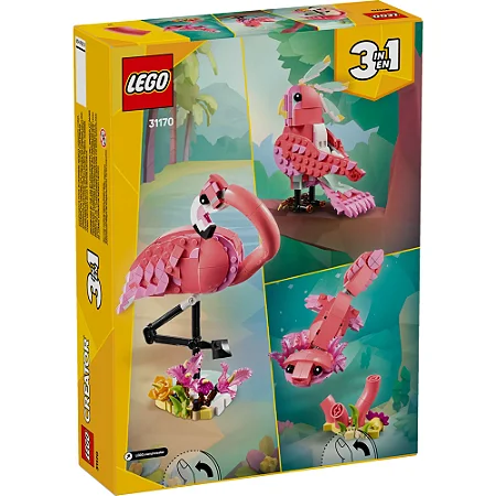 LEGO Creator 3 em 1 - Animais selvagens Flamingo rosa 31170