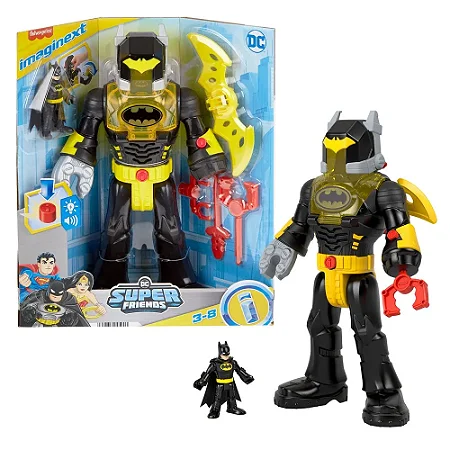 Batman Robô com Luz e Som Imaginext DC Super Friends Fisher Price HYG31  Mattel