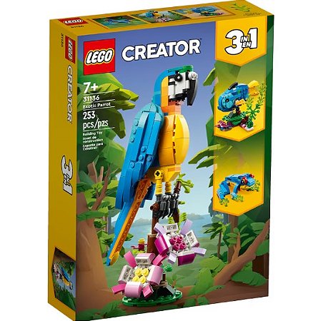 Lego Creator Papagaio Exótico 3 Em 1 - 253 pcs - 31136