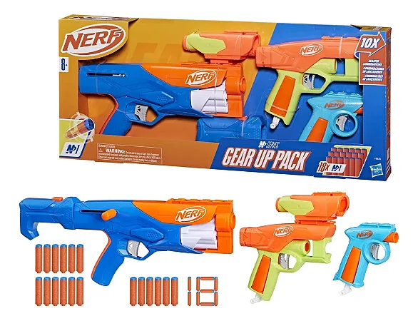 Lançadores Nerf N-series Gear Up Pack Com 3 - F8634 - Hasbro