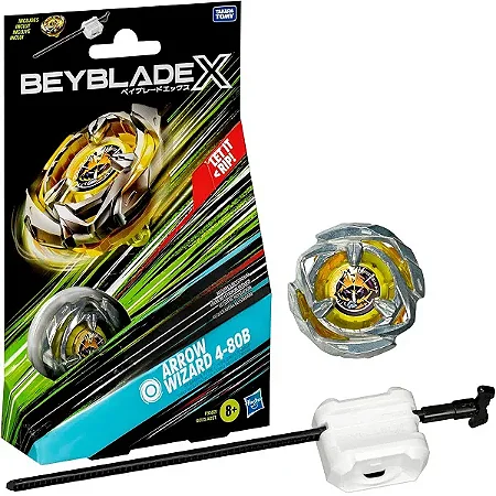 Beyblade X Piao e Lançador Arrow Wizard 4-80B - F9582 - Hasbro