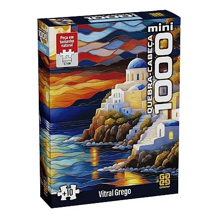 Mini Quebra-cabeça 1000 peças Vitral Grego - 04858 Grow