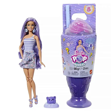 Boneca Barbie Pop Reveal Doces Surpresa Cupcake Roxo - JFY00 - Mattel