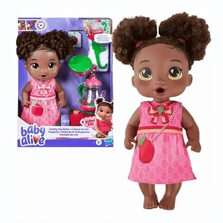 Boneca Baby Alive Negra Festinha do Chá Faz Xixi - G0610 - Hasbro