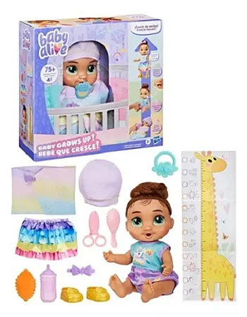 Boneca Baby Alive Grows Up Morena - Cresce de Verdade Com Falas - G1445 - Hasbro