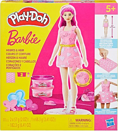 Massinha Play Doh Barbie Corações e Penteados - G1357- Hasbro