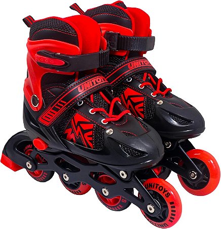 Patins Inline Vermelho Tamanho 38-41 (G) - 2644 - Unitoys