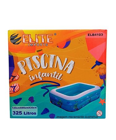Piscina Infantil Inflável 325 Litros 120cm - RJAP4103 - Elite