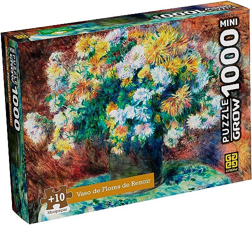Mini Quebra-cabeça 1000 peças Vaso de Flores de Renoir - Grow 4609
