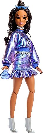 Boneca Barbie Deluxe Style Traje Azul Metálico Jfp42 Mattel