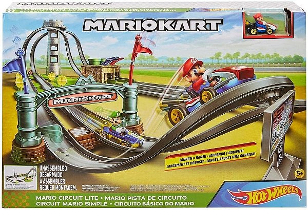 Pista Hot Wheels Playset Mario Bros Kart Circuito Corrida Ghk15 Mattel