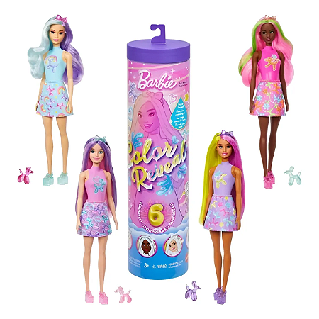 Boneca Barbie Surpresa - Animais de Balão - Color Reveal Jfy73 Mattel