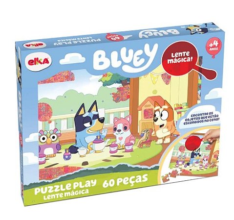 Puzzle Play Bluey 60 Peças Lente Mágica - Elka 1252