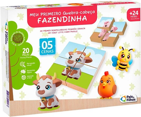 Meu Primeiro Quebra Cabeça - Fazendinha 20 pçs 793042 Pais & Filhos