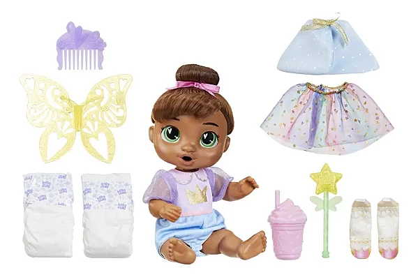 Boneca Baby Alive Fairy Fashions Sophia Sparkle Morena - G1456 Hasbro