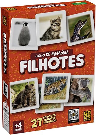 Jogo de Memória Filhotes c/ 27 Fotos de filhotes fofinhos Grow - 4994
