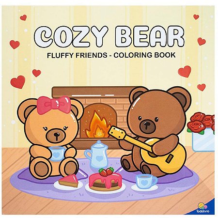 Fluffy Friends Livro para Colorir - Cozy Bear 1193252