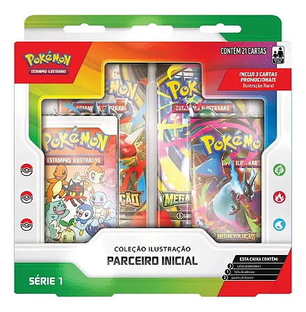 Box Pokémon Mega Evolução Coleção Parceiro Inicial Serie 1 - Copag 36814