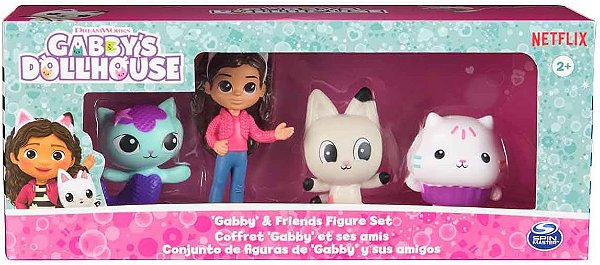 4 Bonecos Gabby, Pandy, Mercat e Cakey - Gabby’s Dollhouse 3969 - Sunny
