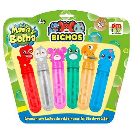 Mania de Bolha pack 6 peças topo Bichos DMT0018 Dm Toys