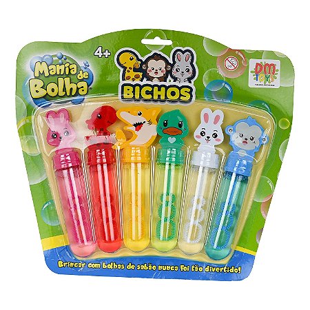 Mania de Bolha pack 6 peças topo Bichos DMT0019 Dm Toys