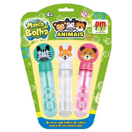 Mania de Bolha pack 3 peças topo Animais DMT0020 Dm Toys