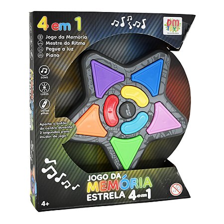 Jogo da Memória Estrela 4 em 1 - DMGO6923 - Dm Toys