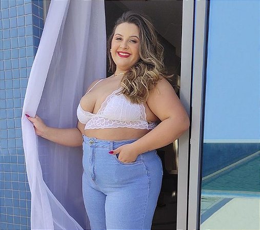 Cropped rendado branco