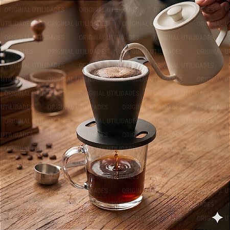 Mini Porta Filtro de Café com Coador de Pano Individual para Café
