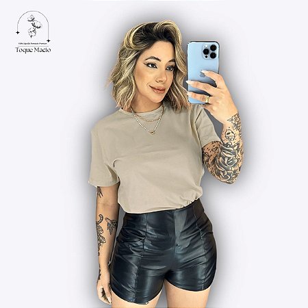 T-shirt BEGE GRAY BÁSICA