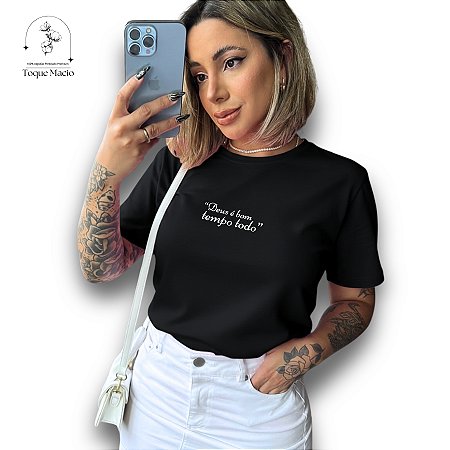 T-shirt DEUS É BOM O TEMPO TODO - Preto