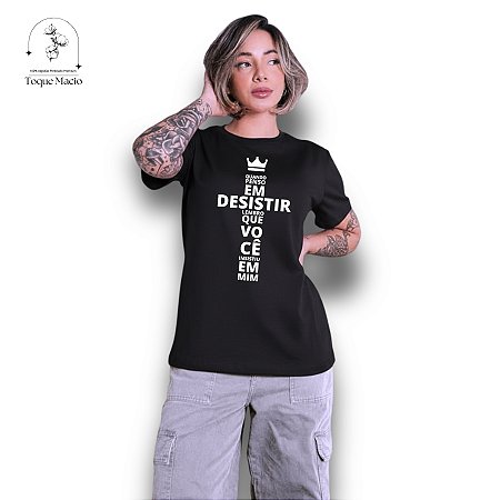 T-shirt NÃO DESISTIR - Preto