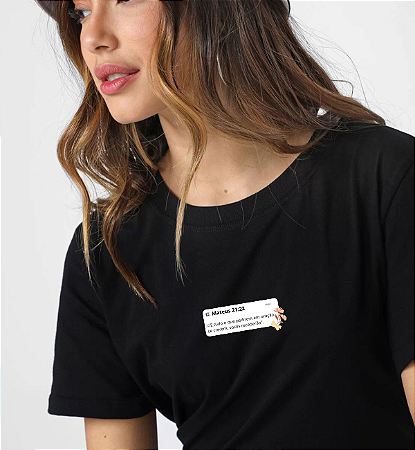 T-shirt MATEUS 21:22 - Preto