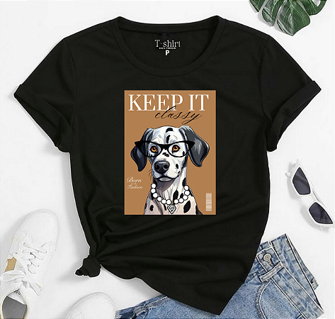 T-shirt DOG CLASSY - PRETO