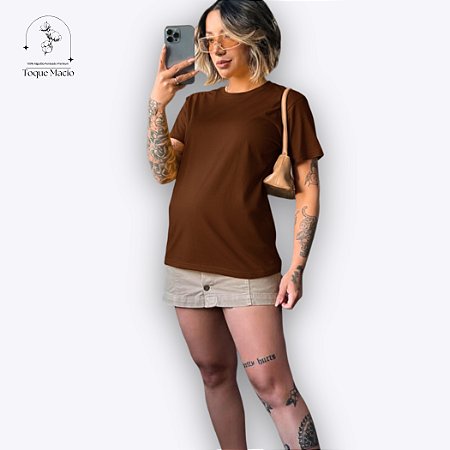 T-shirt BÁSICA MARROM DOCE DE LEITE