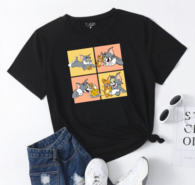 T-shirt TOM E JERRY LOVE - PRETO