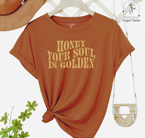 T-shirt GOLDEN - MARROM CANELA
