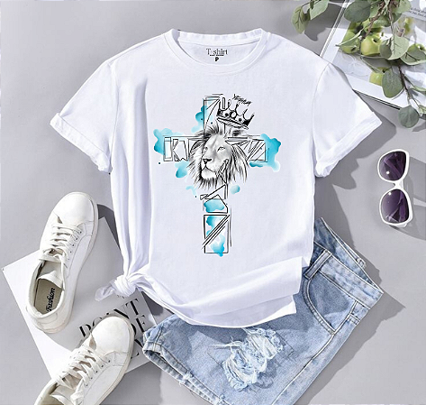 T-shirt LEÃO CRUZ - BRANCO