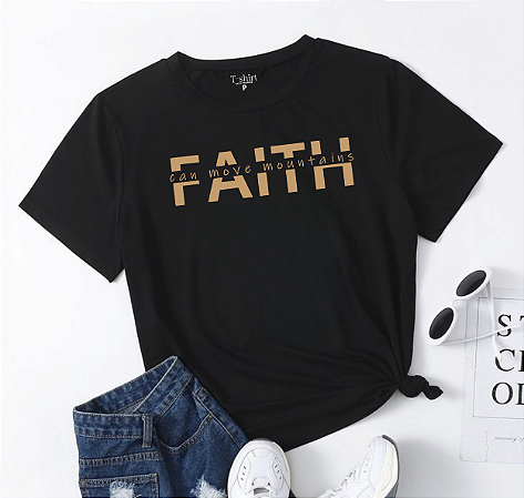 T-shirt FAITH - PRETO