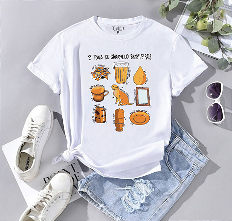 T-shirt 9 TONS DE CARAMELO - BRANCO