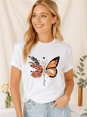 T-shirt BORBOFLOWERS - BRANCO