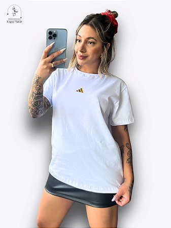 T-shirt ADIDAS ALTO RELEVO DOURADO - BRANCO