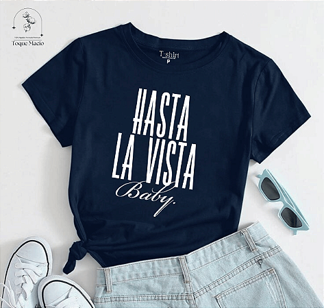 T-shirt HASTA LA VISTA BABY - AZUL MARINHO