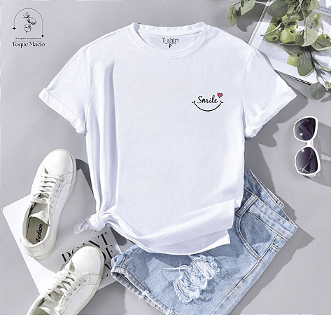 T-shirt SMILE - BRANCO