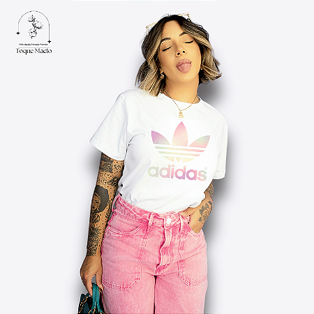 T-SHIRT ADIDAS RAYBOW - BRANCO