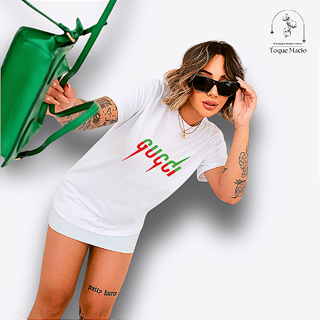 T-SHIRT GUCCI BICOLOR - BRANCO