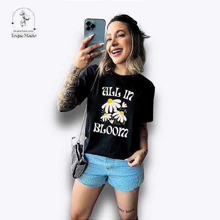 T-SHIRT ALL IN BLOOM - PRETO