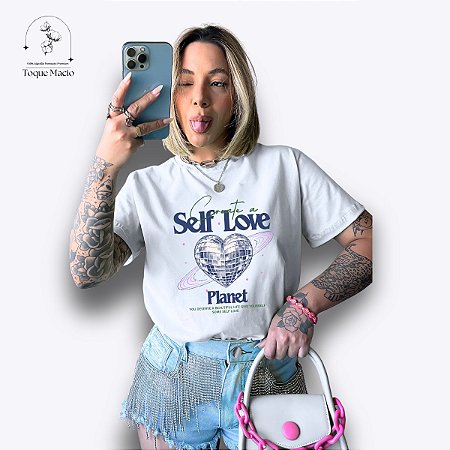 T-SHIRT SELF LOVE - BRANCO